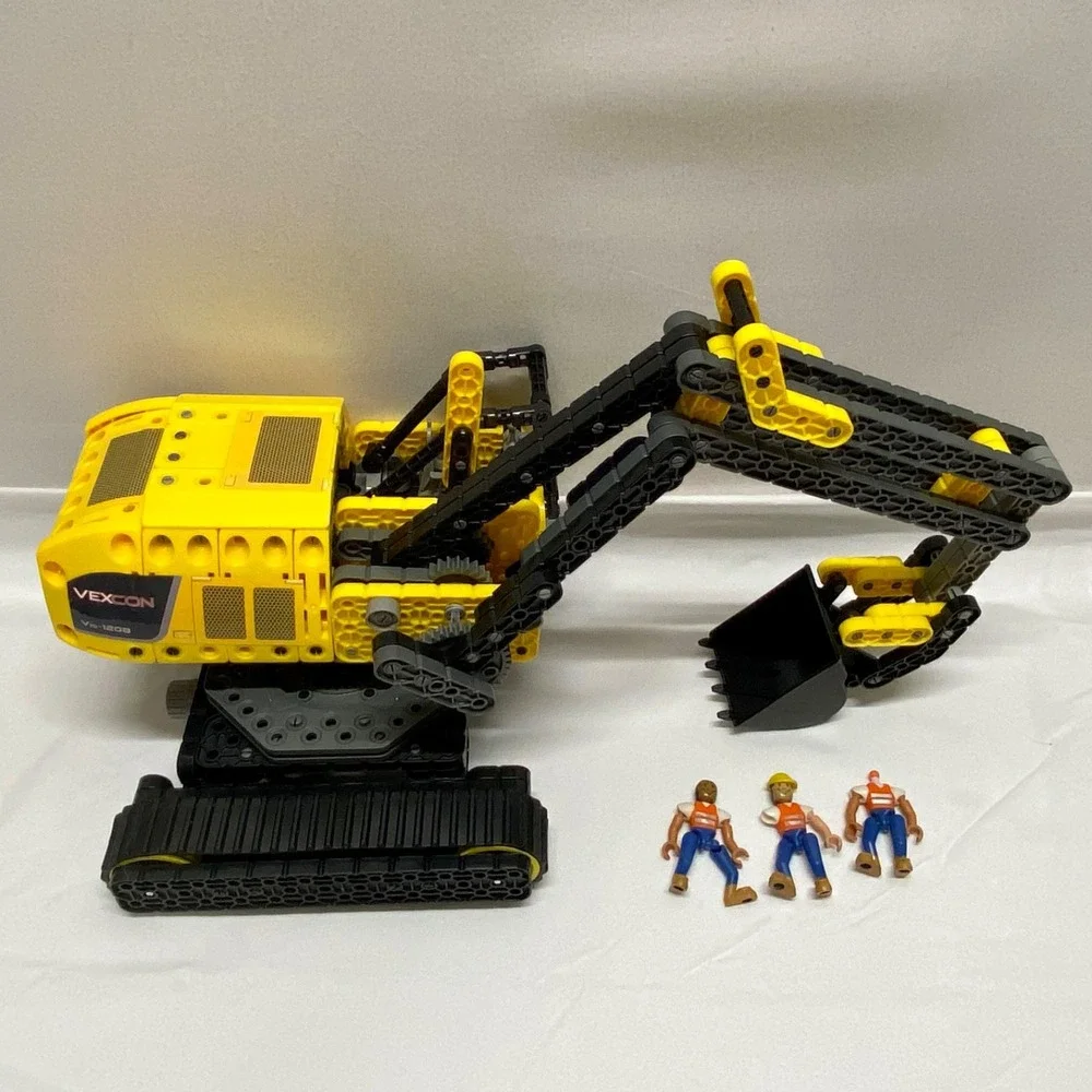 LEGO Technic Excavator Vexcon VIQ-1208 + 3 Worker Men Missing Limbs No Manuals